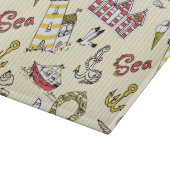 Cute Beach Scene Pattern Snijplank (Hoek)