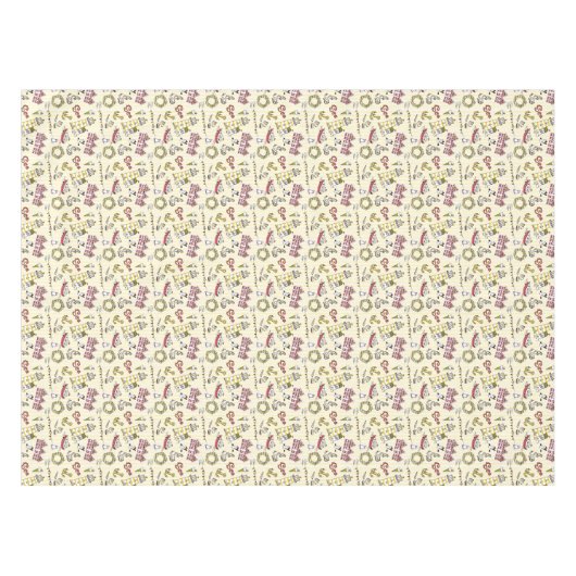 Cute Beach Scene Pattern Tafelkleed (Voorkant (Horizontaal))