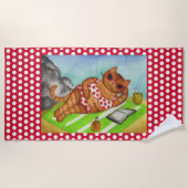 Cute Beach serviette de chat (Devant)