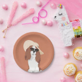 Cute Beach Vacation Cavalier King Charles Spaniel Papieren Bordje (Feest)