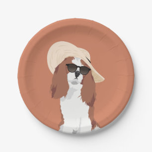 Cute Beach Vacation Cavalier King Charles Spaniel Papieren Bordje