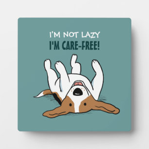 Cute Beagle Cartoon Dog met aangepaste tekst Fotoplaat