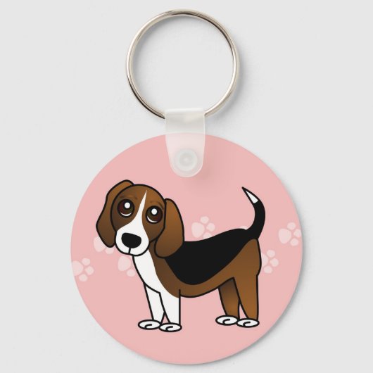 Cute Beagle Cartoon Dog Sleutelhanger (Voorkant)