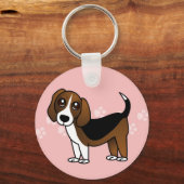 Cute Beagle Cartoon Dog Sleutelhanger (Voorkant)
