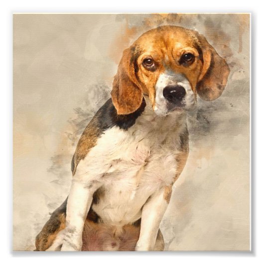 Cute Beagle dog Gift | Beste ontkleuring van diere Foto Afdruk (Voorkant)