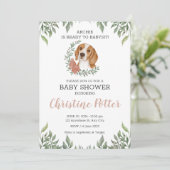 Cute Beagle Dog Puppy Greenery Boho Baby shower in Kaart (Staand voorkant)