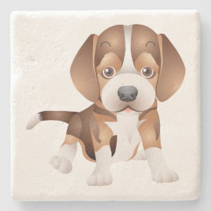 Cute Beagle Hondenliefhebber Puppy Dad Cartoon Pup Stenen Onderzetter