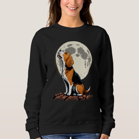 Cute Beagle Howling at the Moon Beagle Mom Trui (Voorkant)