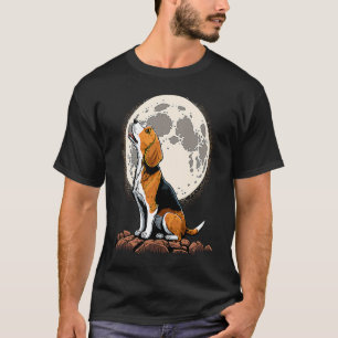 Cute Beagle Howling bij Moon Beagle Mam T-shirt