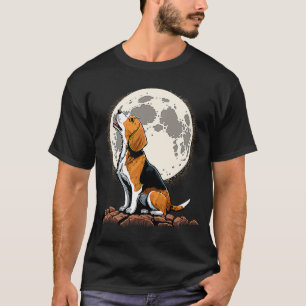 Cute Beagle Howling bij Moon Beagle Mam T-shirt