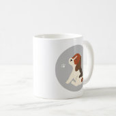 Cute beagle mug かわいいビーグルのイラストのマグカップ コーヒーマグカップ (Devant droit)