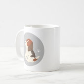 Cute beagle mug かわいいビーグルのイラストのマグカップ コーヒーマグカップ (Devant gauche)