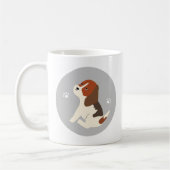 Cute beagle mug かわいいビーグルのイラストのマグカップ コーヒーマグカップ (Gauche)