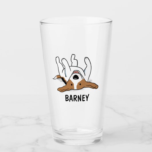 Cute Beagle Personalized  | Funny Dog Glas (Voorkant)