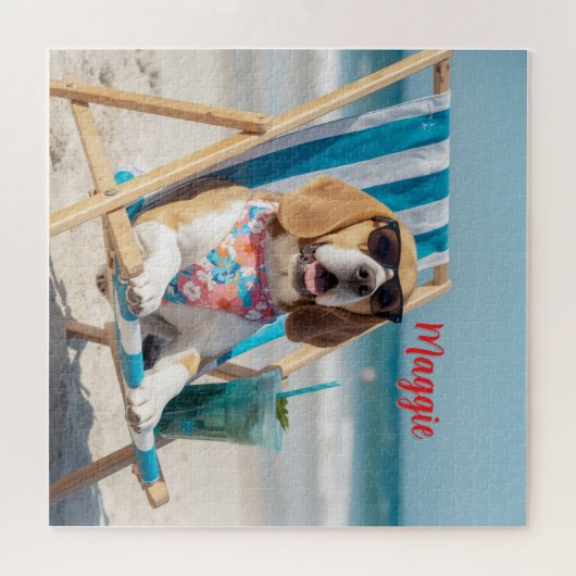 Cute Beagle Personalized Puzzle (Horizontal)