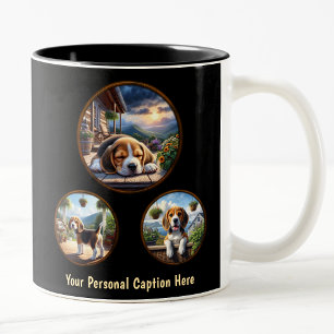 Cute Beagle Puppy Tweekleurige Koffiemok