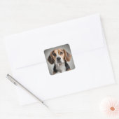 Cute Beagle Vierkante Sticker (Envelop)