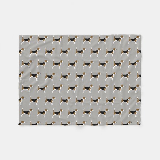 Cute Beagles Pattern Pet Hondenliefhebber grijs Fleece Deken (Voorkant (Horizontaal))