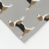 Cute Beagles Pattern Pet Hondenliefhebber grijs Fleece Deken (Hoek)