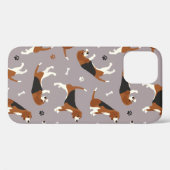 Cute Beagles Paws and Bones Gray Case-Mate iPhone Case (Achterkant (horizontaal))
