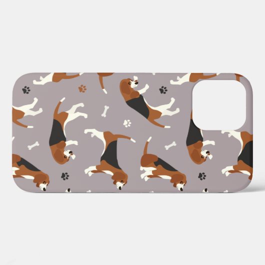 Cute Beagles Paws and Bones Gray Case-Mate iPhone Case (Achterkant (horizontaal))
