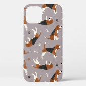 Cute Beagles Paws and Bones Gray Case-Mate iPhone Case (Achterkant)
