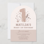Cute Bear 1er invitation anniversaire (Devant)