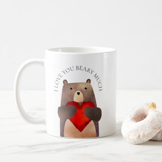 Cute Bear avec le coeur, je t'aime Mug (Avec donut)