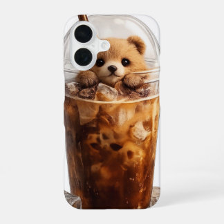 Cute Bear Coffee iPhone Hoesje | Esthetisch Dier iPhone 16 Hoesje