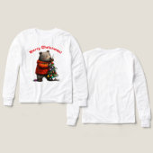 Cute Bear Decorating Christmas Tree Sweatshirt (Motif Recto et Verso)