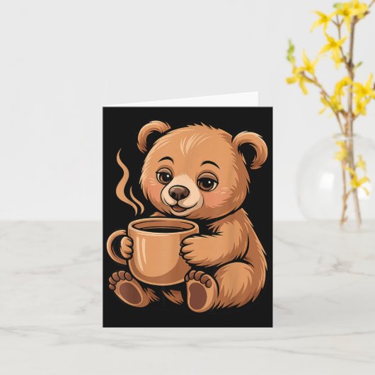 Cute Bear Design For Bear Lover And Bear Kaart (Gele Bloem)