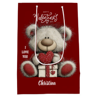 Cute Bear Happy Valentines Day Script Name  Medium Cadeauzakje