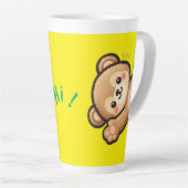 Cute Bear Hi Latte Mug | Kawaii Coffee Cup (Angle droit)