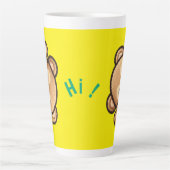 Cute Bear Hi Latte Mug | Kawaii Coffee Cup (Devant)