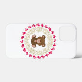 Cute bear in a floral wreath Case-Mate iPhone case (Achterkant (horizontaal))