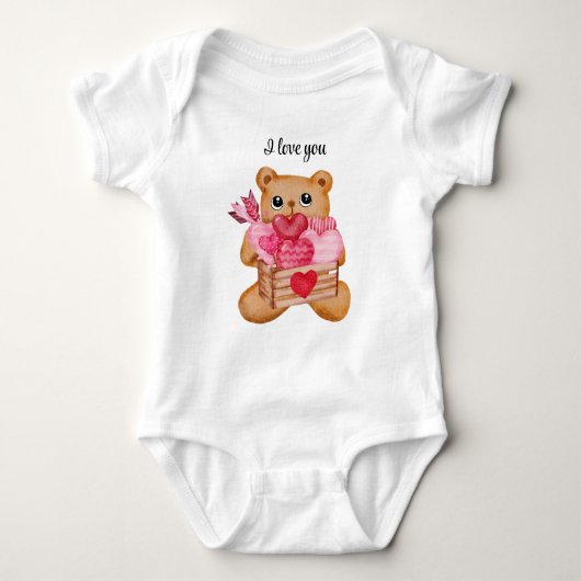 Cute bear in love full of love romper (Voorkant)