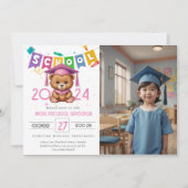 Cute bear Kindergarten Graduation Invitation (Devant)