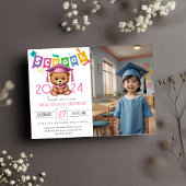 Cute bear Kindergarten Graduation Invitation