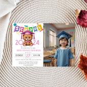 Cute bear Kindergarten Graduation Invitation