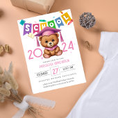 Cute bear Kindergarten Graduation Invitation