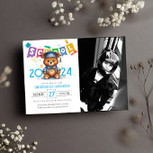 Cute bear Kindergarten Graduation Invitation