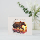 Cute bear lovers customizable  briefkaart (Staand voorkant)