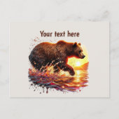 Cute bear lovers customizable  briefkaart (Voorkant)