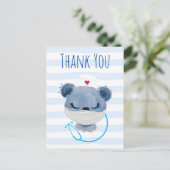 Cute Bear Nurse portant une carte postale Merci Ma (Debout devant)