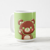Cute Bear “Oops!” Green Classic Mug – Kawaii Bear  (Devant gauche)