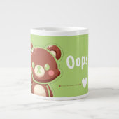 Cute Bear “Oops!” Green Jumbo Mug – Kawaii Bear  (Devant)