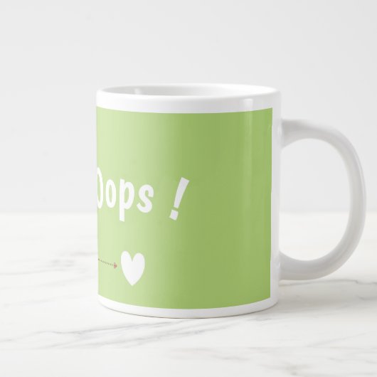 Cute Bear “Oops!” Green Jumbo Mug – Kawaii Bear  (Droite)