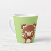 Cute Bear “Oops!” Green Latte Mug – Kawaii Bear  (Angle gauche)