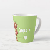 Cute Bear “Oops!” Green Latte Mug – Kawaii Bear  (Angle droit)