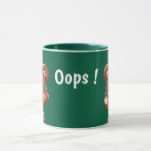 Cute Bear Oops Green Mug | Kawaii Coffee Cup (Centre)